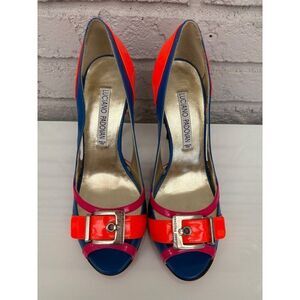 Luciano Padovan Patent Leather Color Block Women’s Stiletto Shoes Size 36.5